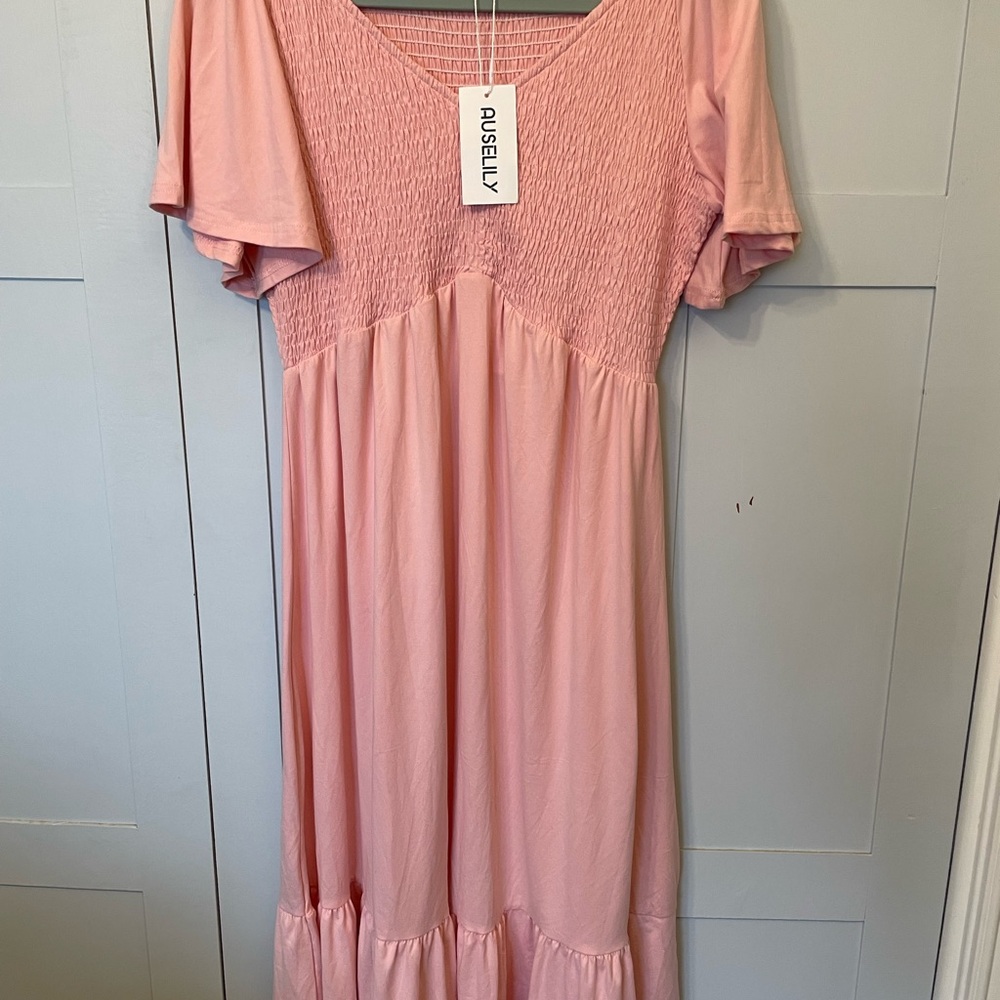 AUSELLY Pink Women's Dress